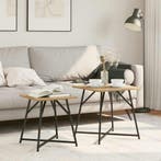 vidaXL Bijzettafelset 2 pcs Artisan Eik en Zwart, Verzenden, Nieuw