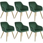 tectake Eetkamerstoel Marilyn fluweellook, gouden poten - do, Huis en Inrichting, Stoelen, Verzenden, Nieuw