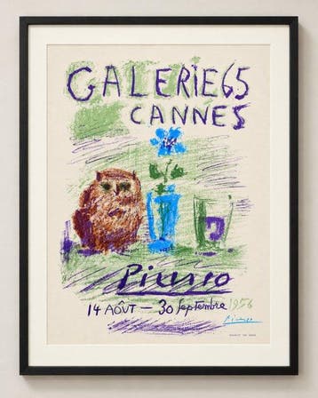 Pablo Picasso (1881-1973) - Galerie 65, Cannes (Hibou, verre