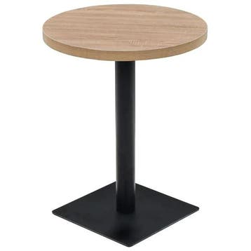Bistrotafel 60cm eiken | 34% korting! Retour deal, Tuin en Terras, Verzenden, Zo goed als nieuw, Rond, Overige materialen