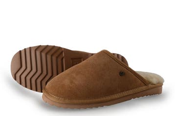 Warmbat Pantoffels in maat 41 Cognac, Kleding | Heren, Schoenen, Overige kleuren, Verzenden, Warmbat, Zo goed als nieuw