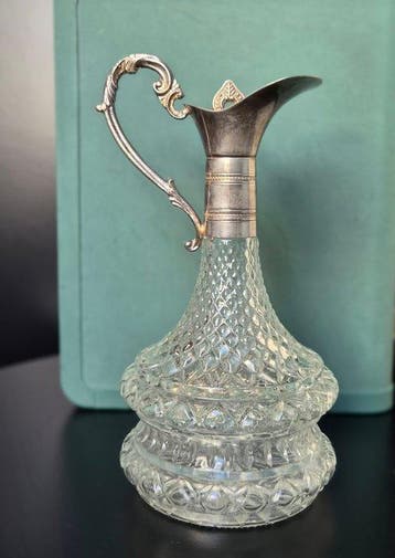 Pichet - Plaqué(e) argent, Cristal - Belle carafe à décanter, Antiek en Kunst