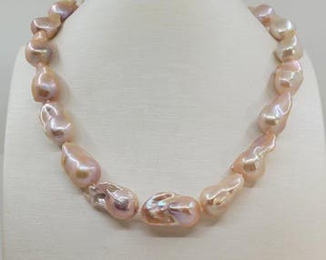 Sans prix de réserve - Collier Perles Edison baroque rose de, Nieuw
