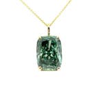 Collier - 14 carats Or jaune - 10.55ct. tw. Vert Diamant, Bijoux, Sacs & Beauté
