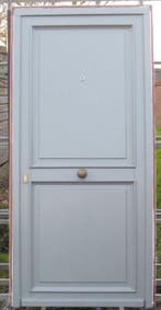 houten voordeur , buitendeur , deur 104 x 220 betongrijs, Ophalen of Verzenden, Buitendeur