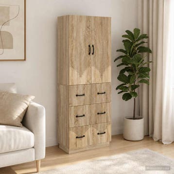 vidaXL Kast Set 2 st 66 x 34,5 x 87 cm Bewerkt hout Sonoma, Verzenden, Nieuw