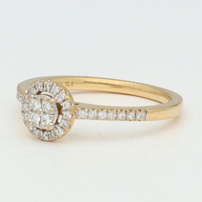 Ring - 18 karaat Roségoud Diamant (Natuurlijk) - Diamant -, Handtassen en Accessoires, Ringen