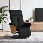 vidaXL Fauteuil verstelbaar met voetensteun stof zwart, Verzenden, Nieuw