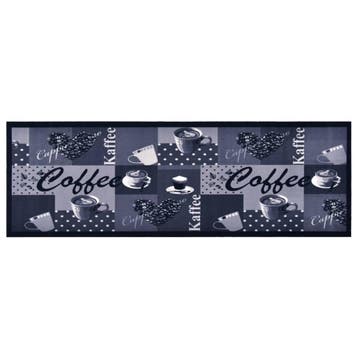 vidaXL Keukenmat wasbaar Coffee 60x300 cm blauw, Verzenden