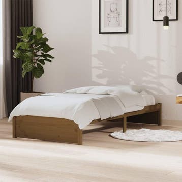 vidaXL Bedframe massief hout honingbruin 90x190 cm, Verzenden