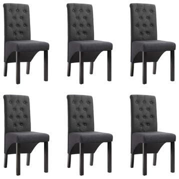 vidaXL Eetkamerstoelen 6 st stof donkergrijs, Verzenden, Nieuw