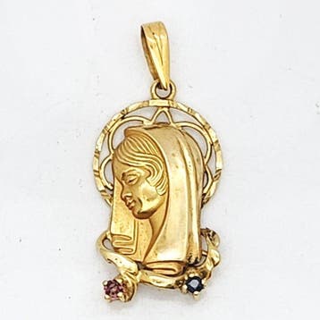 Pendentif en forme de croix - 18 carats Or jaune, Or blanc -