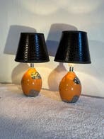 Lampe de table (2) - Céramique, Cuir, Acier - Ensemble