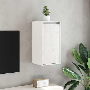 vidaXL Wandkasten 2 st 30x30x60 cm massief grenenhout wit, Verzenden