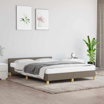 vidaXL Bedframe zonder matras stof taupe 140x200 cm, Verzenden, Nieuw