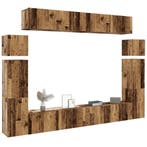 vidaXL 8-delig Tv-meubelset wandmontage bewerkt hout oud, Maison & Meubles, Verzenden