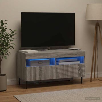 vidaXL LED tv-meubel HAARLEM 81 x 35 x 43 cm Grijs Sonoma, Verzenden