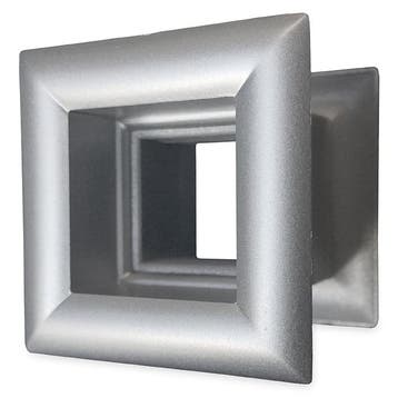 Vierkant deurrooster 29 x 29mm - kunststof metallic grijs, Doe-het-zelf en Bouw, Verzenden, Nieuw