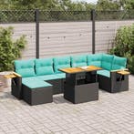 vidaXL 8-delige Loungeset met kussens poly rattan acacia, Verzenden, Loungeset
