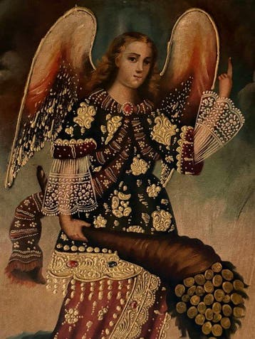 Cuzco Painting Peruvian School (XX) - St Gabriel Archangel