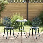 vidaXL Tuin Bistro Set 3 pcs Groen Aluminium, Verzenden, Nieuw