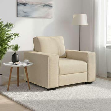 vidaXL Sofastoel Crème 100x77x82 cm Stof, Verzenden