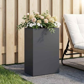 vidaXL Plantenbak Antraciet 40 x 30 x 75 cm Koudgewalst, Verzenden, Nieuw