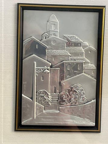 Studio Ottaviani - Relief, Borgo - 30 cm - Lamina Argento