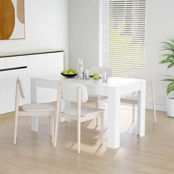 vidaXL Eettafel 140x74,5x76 cm bewerkt hout wit, Verzenden, Nieuw