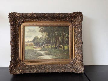 Geo Poggenbeek (1853-1903) - Landschap met grazende koeien