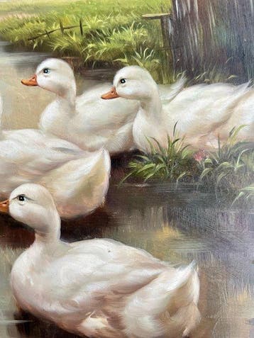 Britse school (XX) - Canards sur la marre