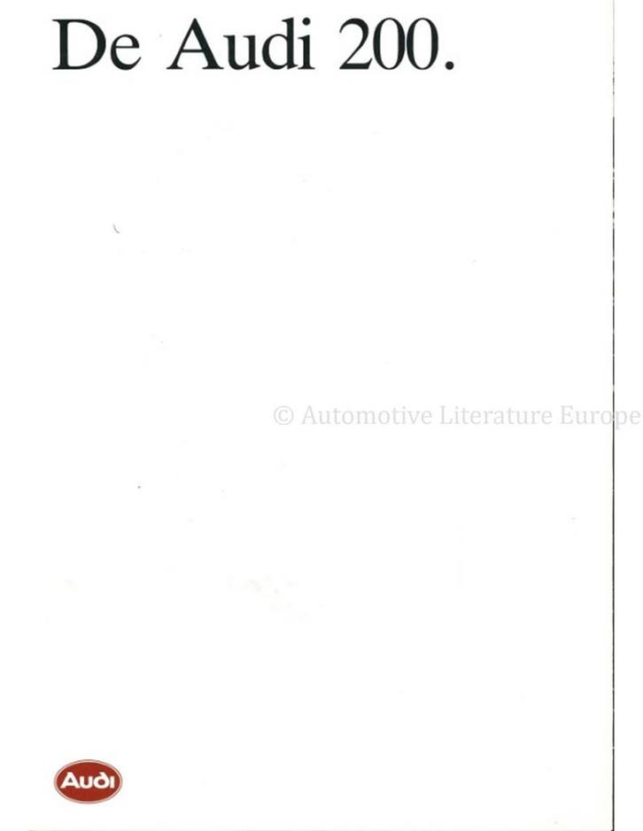 1986 AUDI 200 BROCHURE NEDERLANDS, Boeken, Auto's | Folders en Tijdschriften, Ophalen of Verzenden