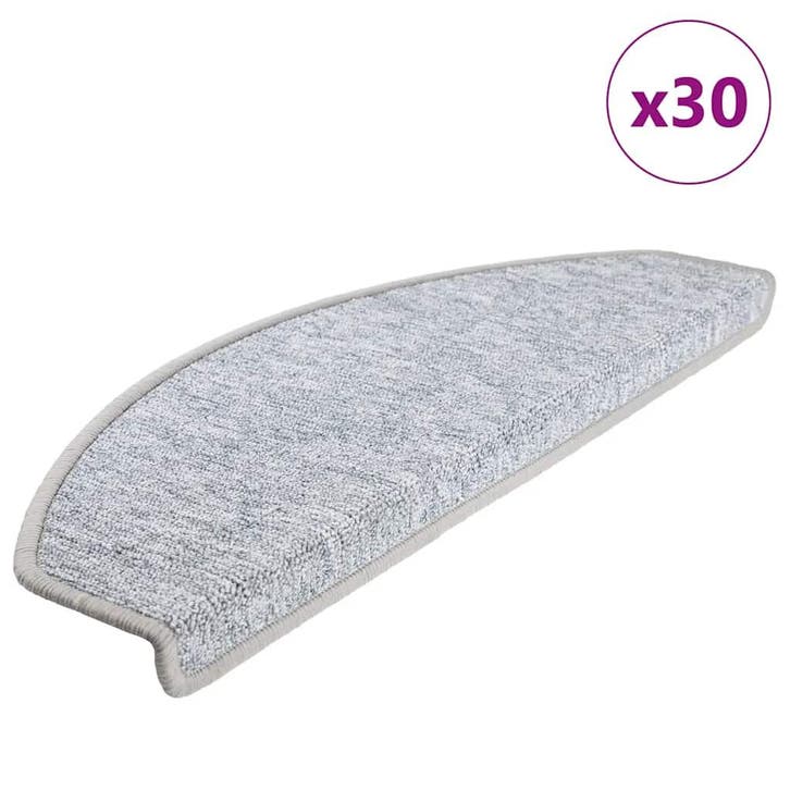 vidaXL Trapmatten 30 st 65x24x4 cm lichtgrijs halfrond groot, Doe-het-zelf en Bouw, Ladders en Trappen, Nieuw, Verzenden