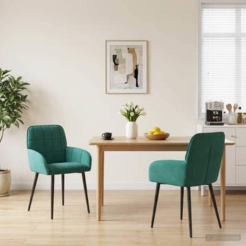 vidaXL Eetstoelen 2 st fluweel Turquoise 57 x 50 x 85 cm, Huis en Inrichting, Stoelen, Verzenden, Nieuw
