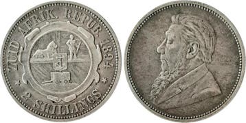2 Schilling Sued Afrika 1894 ss/vz zilver, Postzegels en Munten, Verzenden