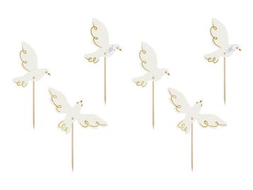 Cocktailprikkers Duif 14,5cm 6st, Verzenden, Nieuw