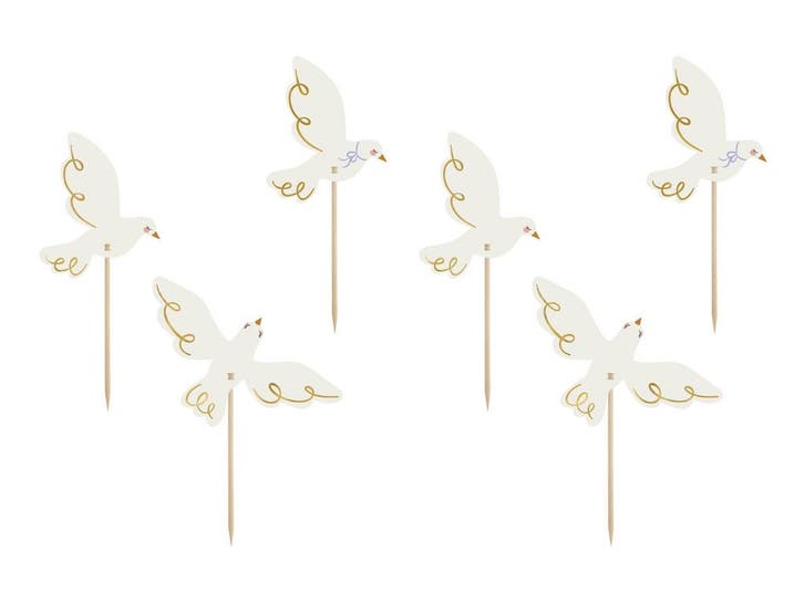 Cocktailprikkers Duif 14,5cm 6st, Hobby & Loisirs créatifs, Articles de fête, Envoi