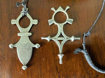 Zilver - Hanger - Croix (x2) Touareg Niger, Antiek en Kunst