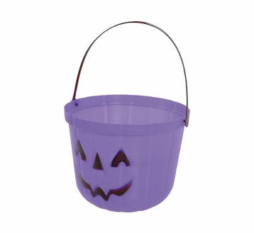 Paarse Halloween Snoep Emmer Pompoen 20cm, Verzenden, Nieuw