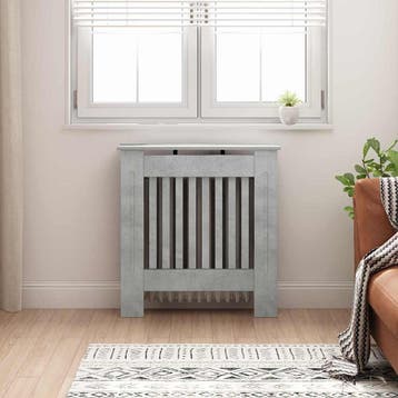 vidaXL Radiator Cover Betongrijs 78 x 19 x 81,5 cm Bewerkt, Verzenden
