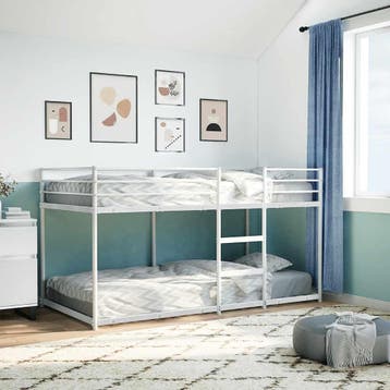 vidaXL Stapelbed zonder matras 80x200 cm staal wit, Verzenden