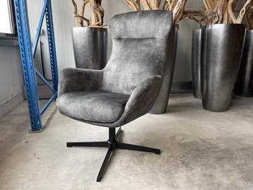 Veiling - Draaifauteuil Wenen (2 stuks) - Velours - Hunter -