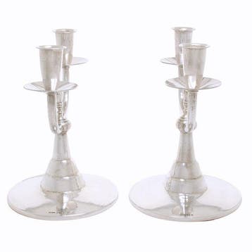 C.G. Hallberg - Candélabre (2) - Argent 925 - candélabre, Antiquités & Art