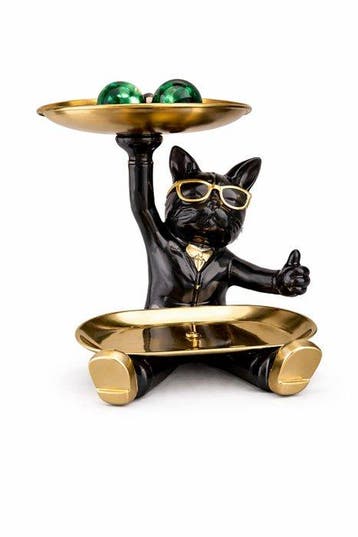 Beeld, bulldog cool sculptuur - 22 cm - polyresin