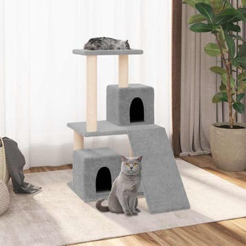 vidaXL Kattenmeubel met sisal krabpalen 82 cm lichtgrijs, Dieren en Toebehoren, Verzenden, Nieuw