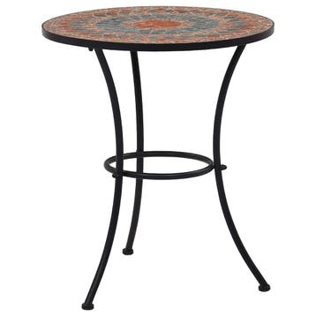 vidaXL Bistrotafel mozaïek 60 cm keramiek oranje en grijs, Verzenden
