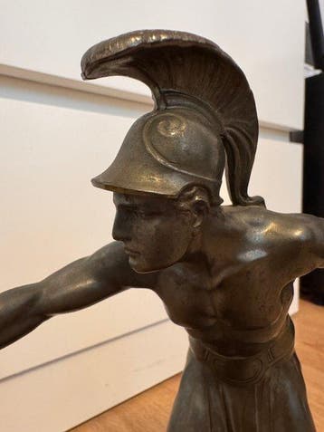 Sculpture, Antiker Athlet - 25 cm - Marbre, fonderie de zinc, Antiek en Kunst