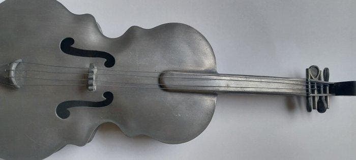 Les Étains du Rouergue - Tinnen figuurtje - Violine 47 cm -, Antiquités & Art, Curiosités & Brocante