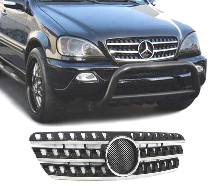 CALANDRE MERCEDES ML W163 98-05 NOIR CHROMÉ, Auto-onderdelen, Carrosserie, Verzenden