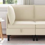 vidaXL Hoek Sofa met Opbergruimte Crèmekleurig Fluweel, Verzenden, Nieuw